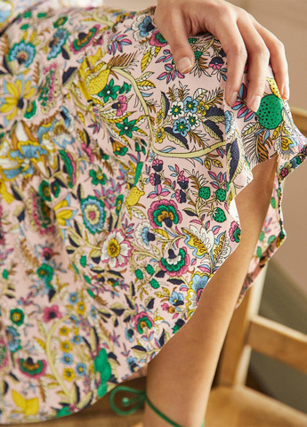 Комбинированное кэжуал платье а-силуэт Boden с цветочным принтом