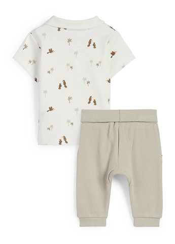 Бежевый демисезонный комплект (футболка, брюки) C&A