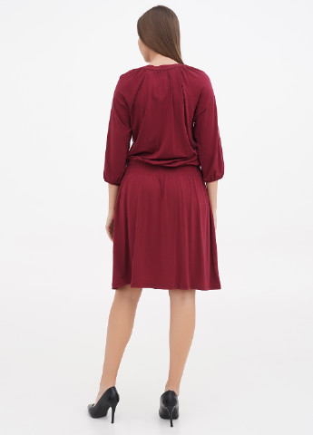 Бордовое кэжуал платье Garnet Hill однотонное