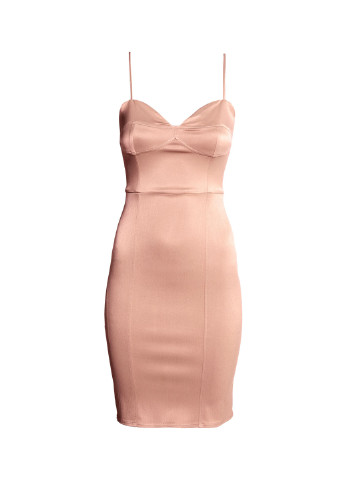 Пудрова коктейльна плаття, сукня H&M однотонна