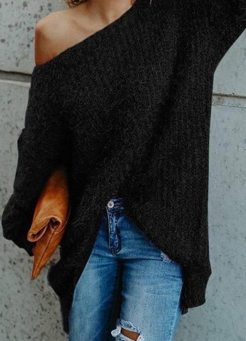 Женский свитер черного цвета р.48/52 382646 New Trend (255400929)