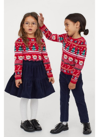 Красный зимний джемпер на девочку H&M
