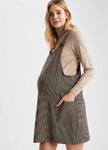 Плаття для вагітних DeFacto а-силует коричневий кежуал поліестер
