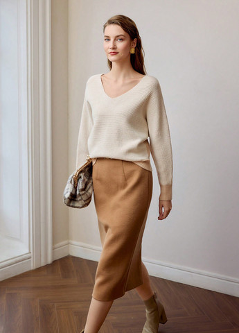 Бежевий демісезонний пуловер пуловер SHEIN