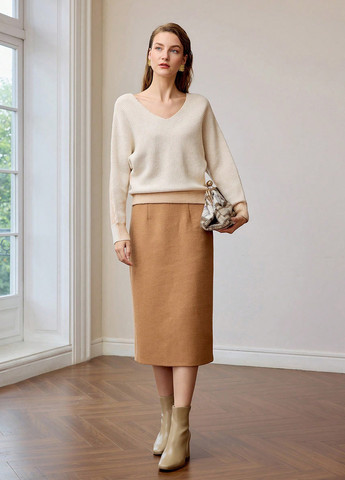 Бежевий демісезонний пуловер пуловер SHEIN