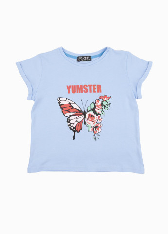 Голубая летняя футболка Yumster Butterfly