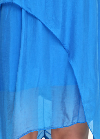 Синее кэжуал платье F 4 однотонное