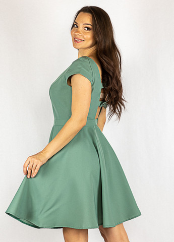 Оливкова кежуал сукня кльош, з відкритою спиною Time of Style однотонна