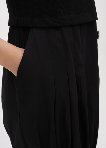 Черное кэжуал платье баллон Sassofono однотонное