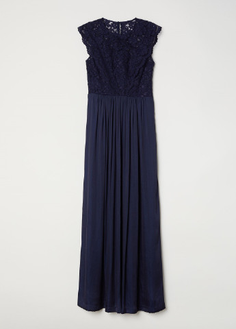 Синя вечірня довге плаття H&M однотонна