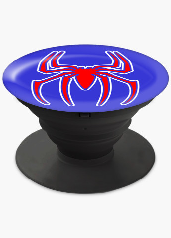 Попсокет (Popsockets) тримач для смартфону Людина павук Марвел (Spiderman Marvel) (8754-1446) Чорний MobiPrint (216748398)
