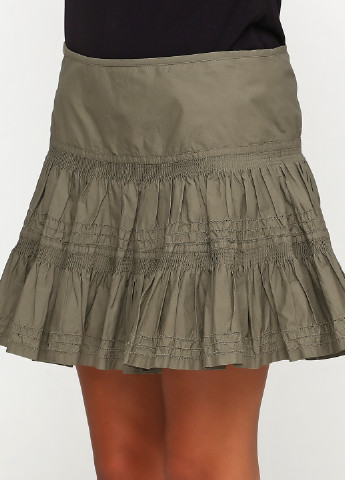 Оливковая (хаки) кэжуал однотонная юбка Playlife клешированная