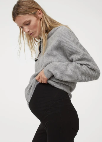 Черные летние джеггинсы для беременных H&M