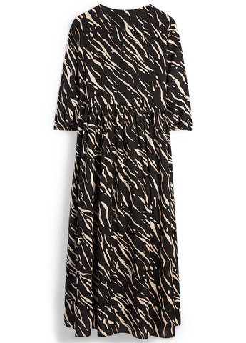 Черное кэжуал платье а-силуэт C&A с рисунком