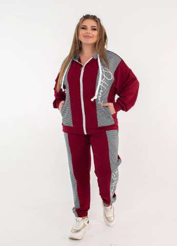 Женский спортивный костюм из двунитки бордового цвета р.48/50 358405 New Trend (256382029)