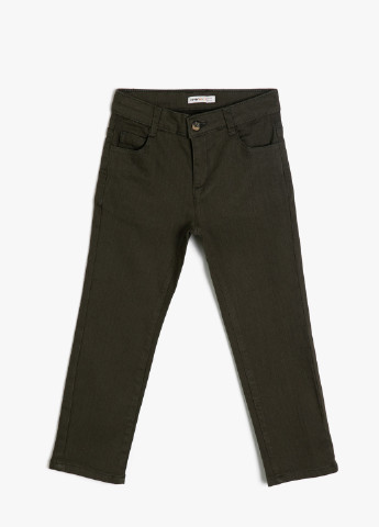 Темно-зеленые кэжуал демисезонные брюки прямые KOTON