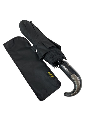 Чёрный мужской складной зонт-полуавтомат 99 см Max (193351238)