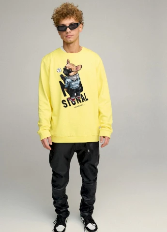 Жовтий світшот чоловічий oversize /no flis/ YAPPI (252259330)