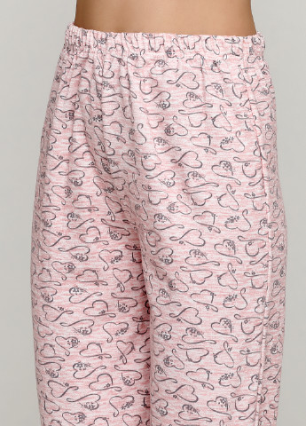 Рожева всесезон піжама (лонгслів, брюки) лонгслив + брюки Glisa Pijama
