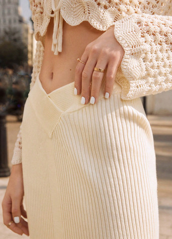 Молочная праздничный, кэжуал однотонная юбка SHEIN карандаш