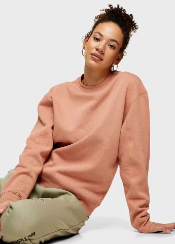 Розовый свитшот Topshop однотонный без декора (257865352)