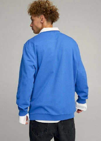Блакитний світшот чоловічий oversize /no flis/ YAPPI (252385989)