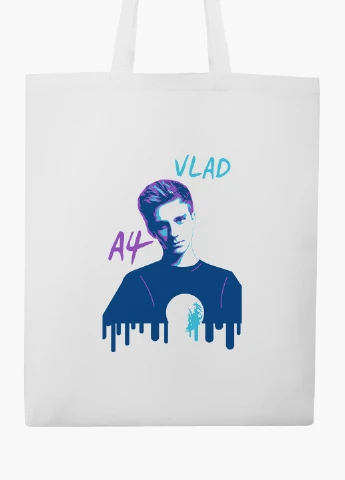 Эко сумка шоппер белая блогер Влад Бумага А4 (blogger Vlad A4) (9227-2623-WT-2) экосумка шопер 41*35 см MobiPrint (219151176)
