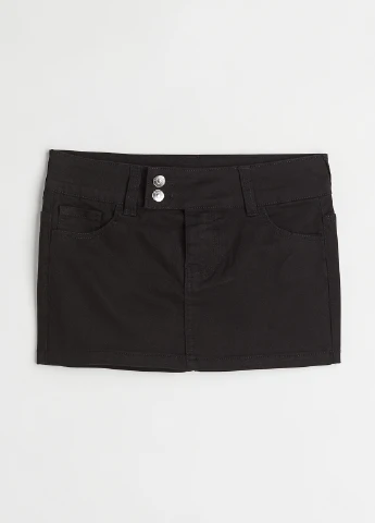 Черная кэжуал однотонная юбка H&M