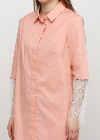Персиковое кэжуал платье рубашка Andre Tan однотонное