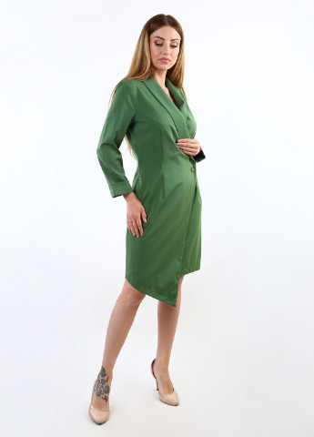 Зеленое кэжуал платье InDresser однотонное