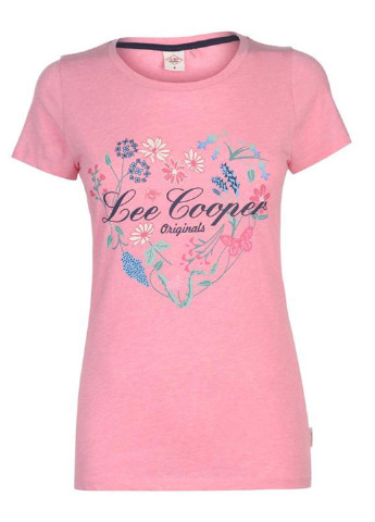 Розовая летняя футболка Lee Cooper