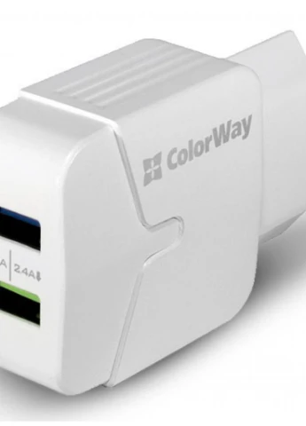 Зарядний пристрій 2USB 2.4A white (CW-CHS004-WT) Colorway (216637465)