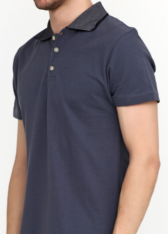 Грифельно-серая футболка-поло для мужчин Chiarotex однотонная