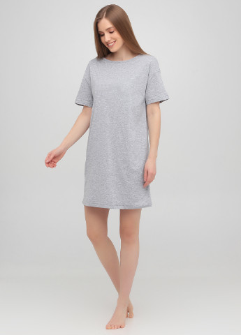 Сіра домашній футболка-сукня жіноча сукня-футболка KASTA design меланжева