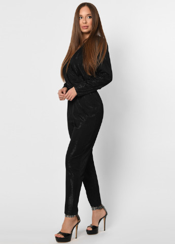 Комбинезон Carica комбинезон-брюки однотонный чёрный кэжуал полиэстер