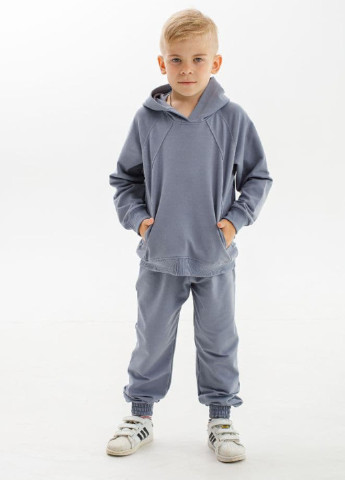 Костюм детский серо-голубой (худи, брюки) футер трехнитка Melgo костюм спортивный (247834706)