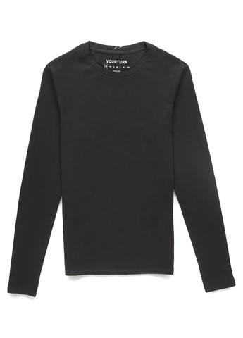 Черный демисезонный кэжуал лонгслив Yourturn однотонный