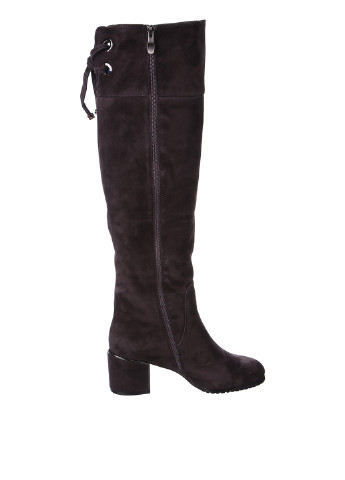 Темно-серые зимние сапоги Blizzarini на среднем каблуке с шнуровкой