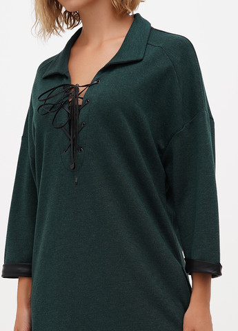 Зеленое кэжуал платье Sassofono меланжевое