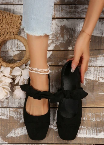 SHEIN Туфлі мері джейн чорний з штучна замша, китай — демісезон (342063536)