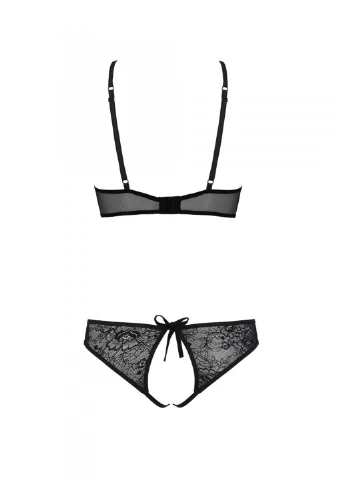 Комплект: бра, трусики з ажурним декором та відкритим кроком Ursula Set white XXL/XXXL — Passion (255459643)
