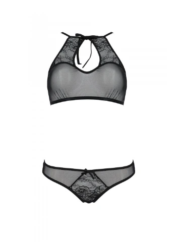 Комплект: бра, трусики з ажурним декором та відкритим кроком Ursula Set white XXL/XXXL — Passion (255459643)