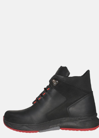Черные зимние ботинки 129ч.кр-красн черный Fabiani