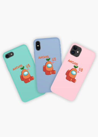Чехол силиконовый Apple Iphone X Оранжевый Амонг Ас (Orange Among Us) (6129-2410) MobiPrint (219556301)