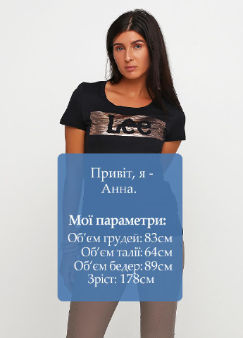 Черная летняя футболка Lee Cooper