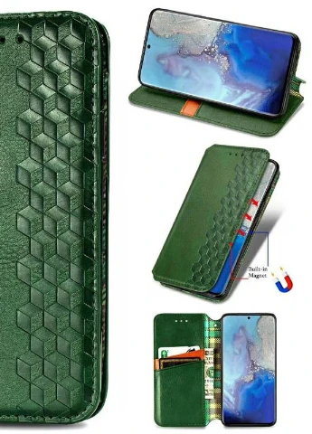 Кожаный чехол книжка Cubic (PU) для Xiaomi Mi Note 10 Lite Зеленый (is_00000036703_1) Getman (237834622)