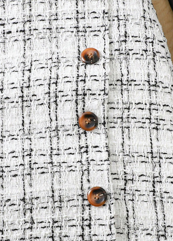 Черно-белый демисезонный костюм (лонгслив, юбка) юбочный SHEIN