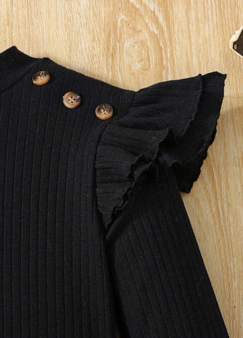 Черно-белый демисезонный костюм (лонгслив, юбка) юбочный SHEIN