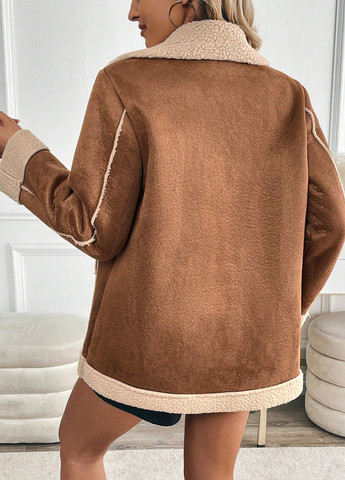 Коричнева зимня куртка куртка-піджак SHEIN