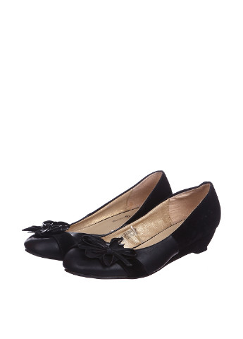 Черные женские кэжуал туфли на низком каблуке французике - фото